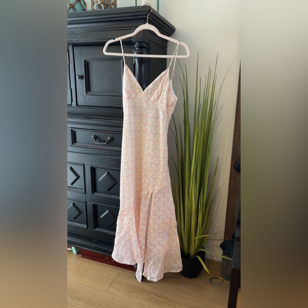 Isabelle’s Cabinet Light Pink Floral Slip Maxi Dress